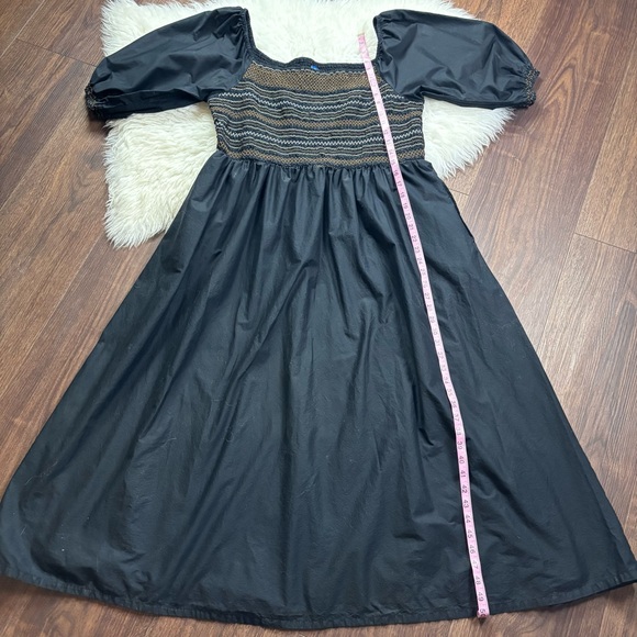 Old Navy Women’s XXL Black Puffy Sleeve Gathered Bust Full Length Flowing Dress - Picture 10 of 16